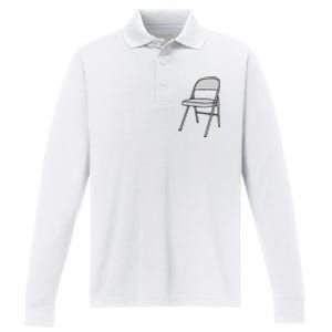 Folding Chair Trending Meme Performance Long Sleeve Polo