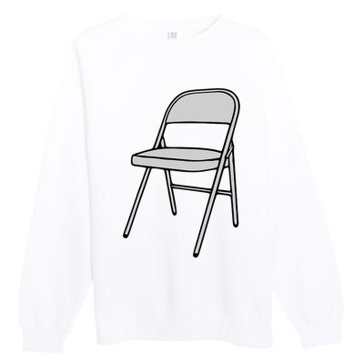 Folding Chair Trending Meme Premium Crewneck Sweatshirt