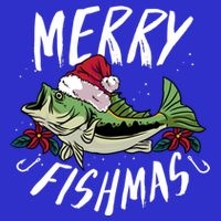 Funny Christmas Themed Bass Fishing Design Merry Fishmas Gift Tall T-Shirt