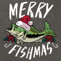 Funny Christmas Themed Bass Fishing Design Merry Fishmas Gift Cotton Canvas Backpack