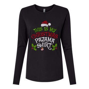 Funny Christmas This Is My Christmas Pajamas Cute Gift Womens Cotton Relaxed Long Sleeve T-Shirt