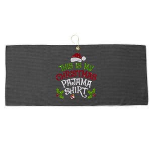 Funny Christmas This Is My Christmas Pajamas Cute Gift Large Microfiber Waffle Golf Towel