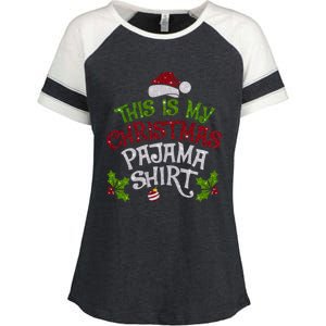 Funny Christmas This Is My Christmas Pajamas Cute Gift Enza Ladies Jersey Colorblock Tee