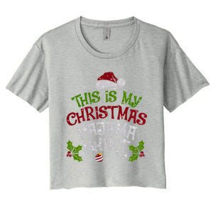 Funny Christmas This Is My Christmas Pajamas Cute Gift Women's Crop Top Tee