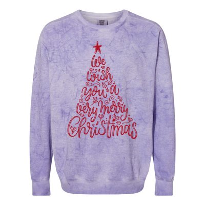 Funny Christmas Tree We Wish You A Merry Christmas Gift Colorblast Crewneck Sweatshirt