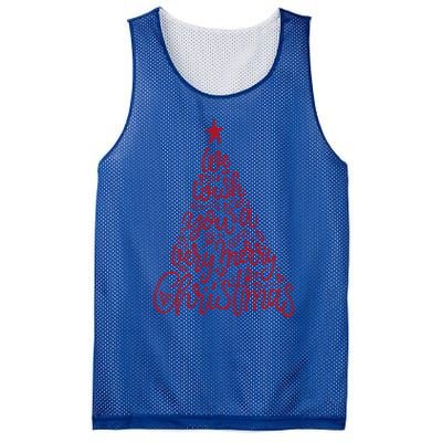 Funny Christmas Tree We Wish You A Merry Christmas Gift Mesh Reversible Basketball Jersey Tank