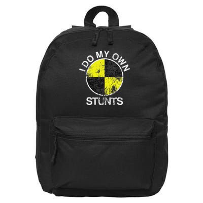 Funny Crash Test Dummy I Do My Own Stunts 16 in Basic Backpack