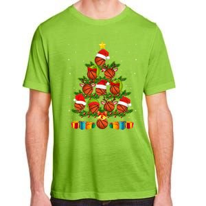 Funny Christmas Tree Basketball Xmas Light Sport Lover Gift Adult ChromaSoft Performance T-Shirt