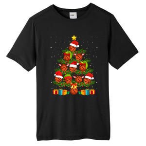 Funny Christmas Tree Basketball Xmas Light Sport Lover Gift Tall Fusion ChromaSoft Performance T-Shirt