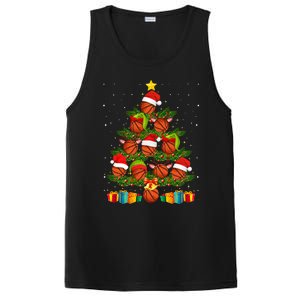 Funny Christmas Tree Basketball Xmas Light Sport Lover Gift PosiCharge Competitor Tank