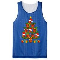 Funny Christmas Tree Basketball Xmas Light Sport Lover Gift Mesh Reversible Basketball Jersey Tank