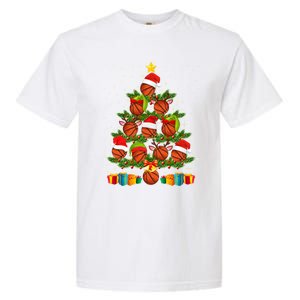 Funny Christmas Tree Basketball Xmas Light Sport Lover Gift Garment-Dyed Heavyweight T-Shirt