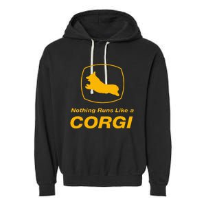 Funny Corgi T Nothing Runs Like A Corgi Garment-Dyed Fleece Hoodie