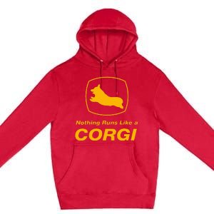 Funny Corgi T Nothing Runs Like A Corgi Premium Pullover Hoodie