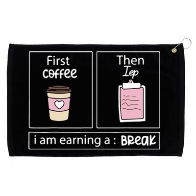 First Coffee Then Data I Am Earning A Break IEP Teacher Grommeted Golf Towel