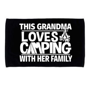 Family Camping Trip Grandma Loves Camping Great Gift Microfiber Hand Towel