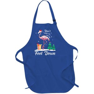 Flamingo Christmas Tree Santa Hat Xmas Light Merry Christmas Gift Full-Length Apron With Pockets