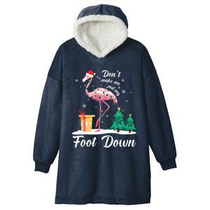 Flamingo Christmas Tree Santa Hat Xmas Light Merry Christmas Gift Hooded Wearable Blanket