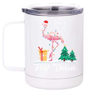 Flamingo Christmas Tree Santa Hat Xmas Light Merry Christmas Gift 12 oz Stainless Steel Tumbler Cup