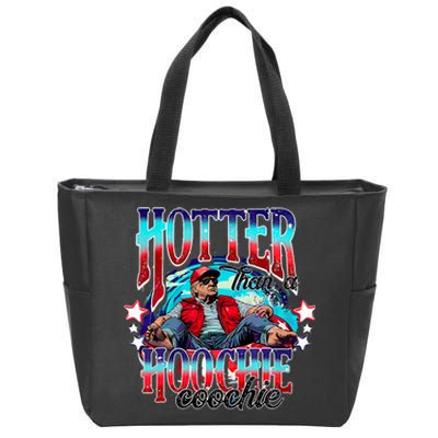 Funny Cute Trump Hotter Than A Hoochie Coochie Zip Tote Bag