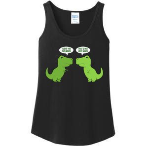 Funny Cute T Rex Dinosaur Funny Text Humour Happy Ladies Essential Tank