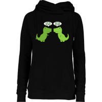 Funny Cute T Rex Dinosaur Funny Text Humour Happy Womens Funnel Neck Pullover Hood