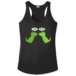 Funny Cute T Rex Dinosaur Funny Text Humour Happy Ladies PosiCharge Competitor Racerback Tank