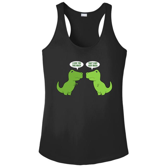 Funny Cute T Rex Dinosaur Funny Text Humour Happy Ladies PosiCharge Competitor Racerback Tank