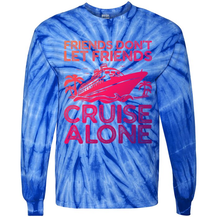 Friends Cruise Trip Summer Vacation Friends Travel Gift Tie-Dye Long Sleeve Shirt