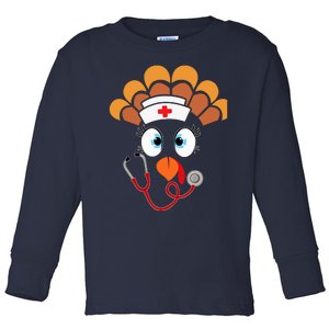 Funny Cute Thanksgiving Nurse Turkey Scrub Gift For Nurses Toddler Long Sleeve Shirt