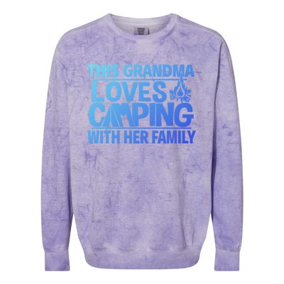 Family Camping Trip Funny Gift This Grandma Loves Camping Colorblast Crewneck Sweatshirt