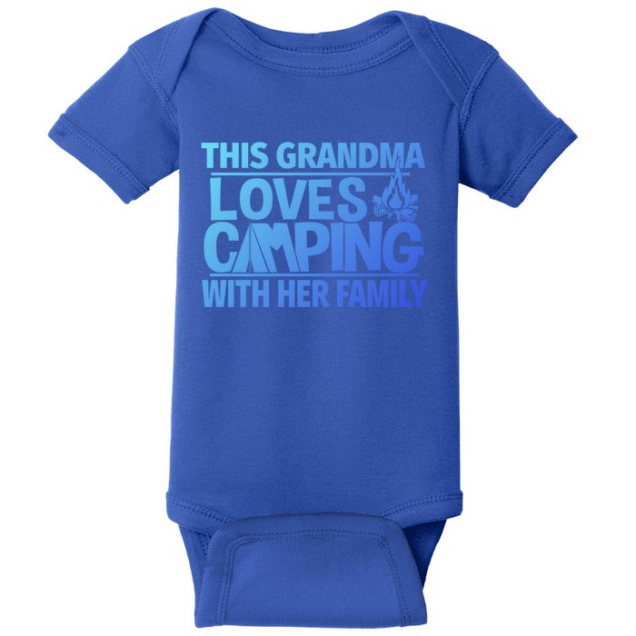 Family Camping Trip Funny Gift This Grandma Loves Camping Baby Bodysuit