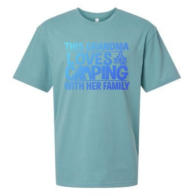 Family Camping Trip Funny Gift This Grandma Loves Camping Sueded Cloud Jersey T-Shirt