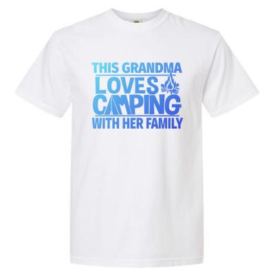 Family Camping Trip Funny Gift This Grandma Loves Camping Garment-Dyed Heavyweight T-Shirt