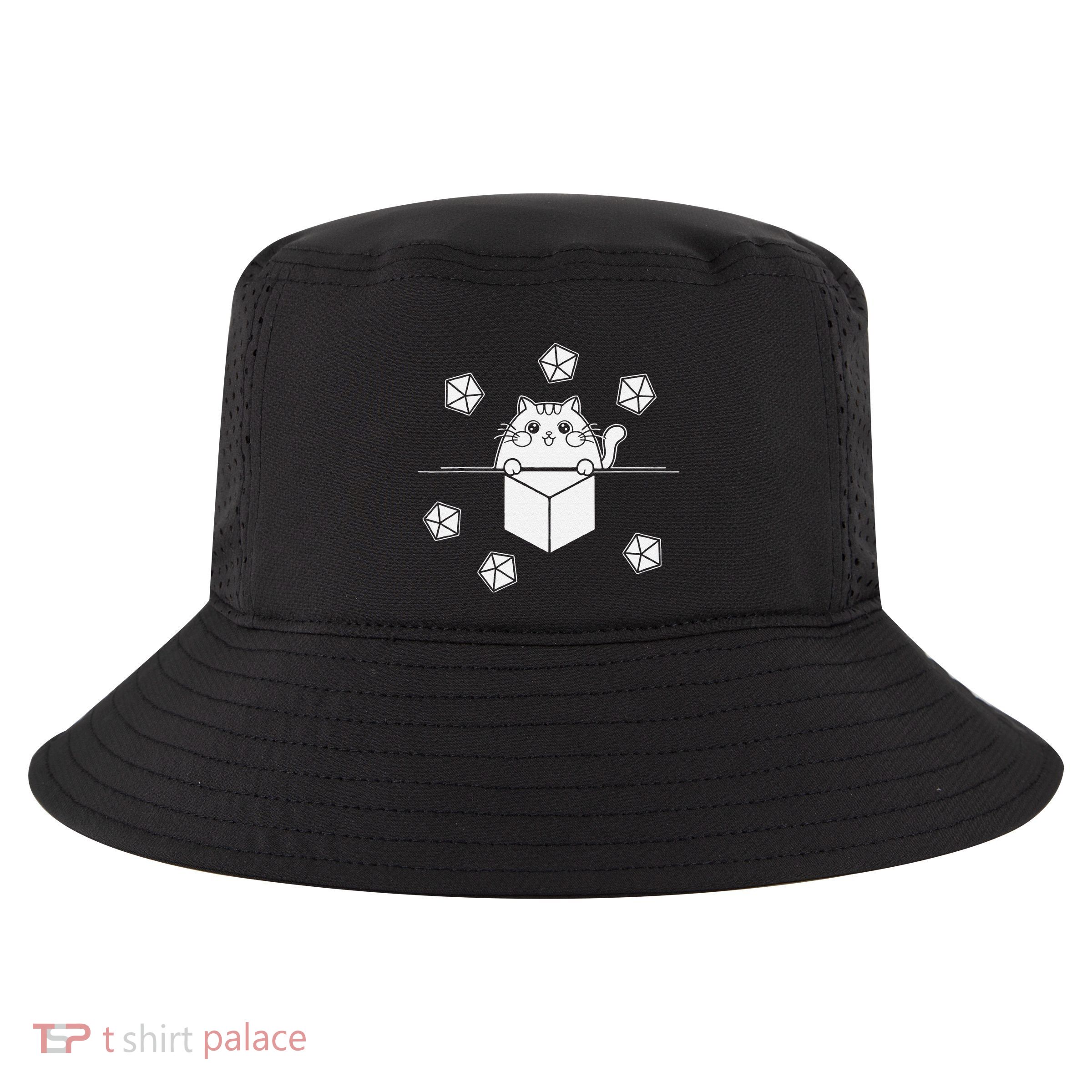 Funny Cat Throwing Dice Cat Lover Cool Comfort Performance Bucket Hat