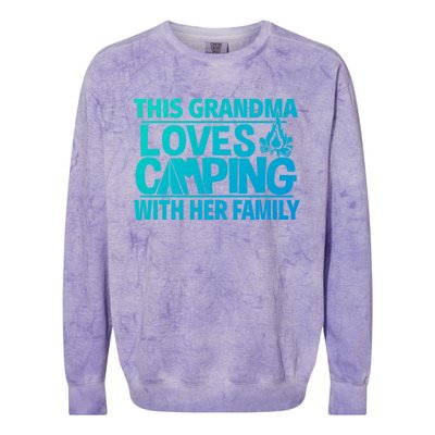 Family Camping Trip Funny Gift This Grandma Loves Camping Colorblast Crewneck Sweatshirt