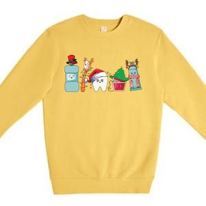 Funny Christmas Teeth Christmas Dentist Premium Crewneck Sweatshirt