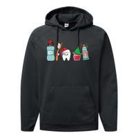 Funny Christmas Teeth Christmas Dentist Performance Fleece Hoodie