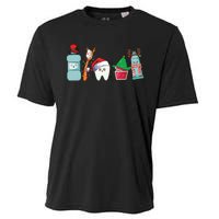 Funny Christmas Teeth Christmas Dentist Cooling Performance Crew T-Shirt