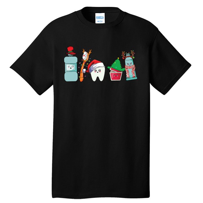 Funny Christmas Teeth Christmas Dentist Tall T-Shirt