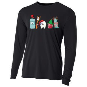 Funny Christmas Teeth Christmas Dentist Cooling Performance Long Sleeve Crew