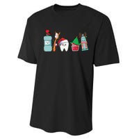 Funny Christmas Teeth Christmas Dentist Performance Sprint T-Shirt