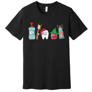 Funny Christmas Teeth Christmas Dentist Premium T-Shirt