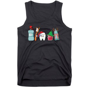 Funny Christmas Teeth Christmas Dentist Tank Top