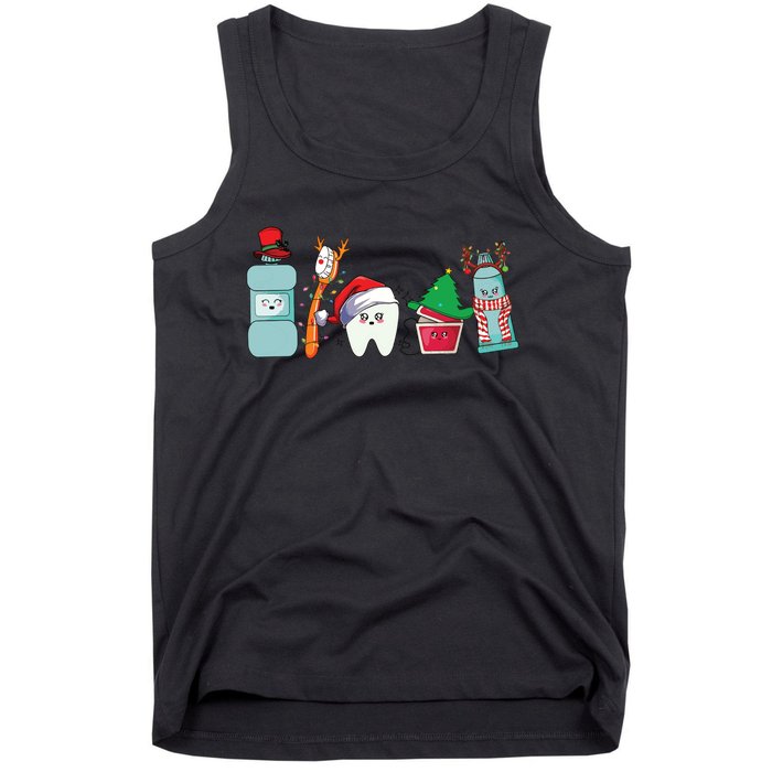 Funny Christmas Teeth Christmas Dentist Tank Top