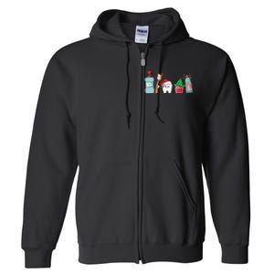 Funny Christmas Teeth Christmas Dentist Full Zip Hoodie