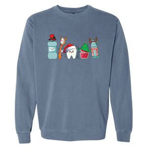 Funny Christmas Teeth Christmas Dentist Garment-Dyed Sweatshirt