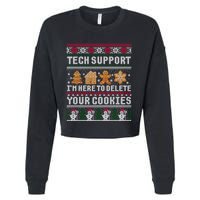 Funny Christmas Tech Supporgift Computer Programmer Gift Cropped Pullover Crew