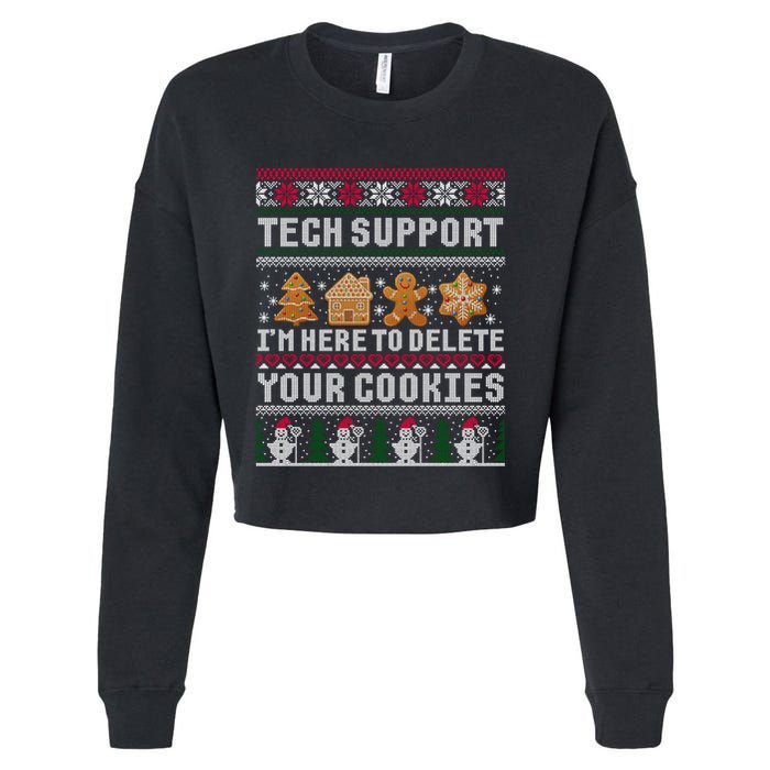 Funny Christmas Tech Supporgift Computer Programmer Gift Cropped Pullover Crew