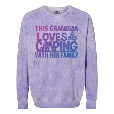 Family Camping Trip Funny Gift This Grandma Loves Camping Colorblast Crewneck Sweatshirt